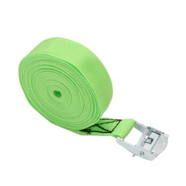 MroMax 0.98" Width x 14.76ft Length Lashing Straps Polypropylene Cam Buckle Lashing Straps 200Kg Load Cargo Tie Down Strap 25mm x 4.5M for Moving Cargo Green Tone 1Pc