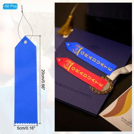 PATIKIL 50Pcs Blank Award Ribbons, 8" x 2" Blank Participation Ribbons with Rope DIY Medals Prize for Competitions Sports Event Classroom 1st 2nd 3rd Place, White