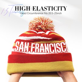 Aoryalps Vintage San Francisco Team Knit Beanie, Unisex Sports Knit Hat, Soft Cotton,One Size, Great Stretch,Classic Fan Gift
