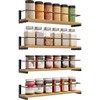 OROPY Spice Rack Wall Mounted, Rustic Wood Hanging Rack for