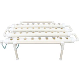INTBUYING Hydroponics Growing System 36 Holes 4 Pipes 1 Layer Plant Site Grow Kit Hydroponic Gardening System Horizontal with Water Pump, Nest Basket, Sponge for Leafy Vegetables