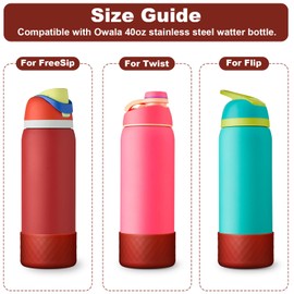 YOUCOX Silicone Boot for Owala Water Bottle 40 oz, Anti-Slip Protective Sleeve for FreeSip/Twist/Flip Stainless Steel Water Bottles, Bottom Cover for Owala Accessories, BPA Free, Dishwasher Safe