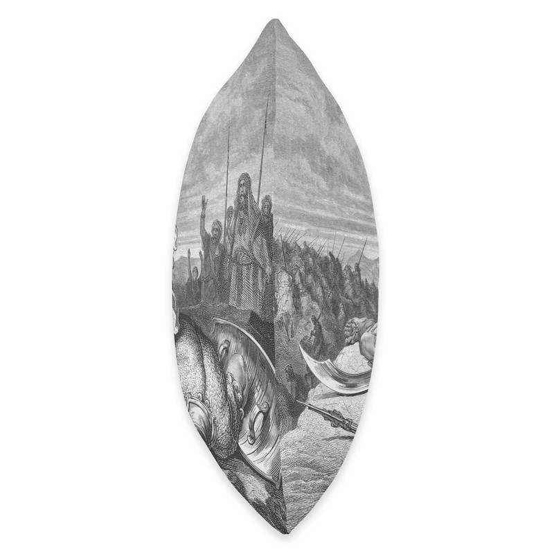 David And Goliath Dore Throw Pillow, 16x16, Multicolor