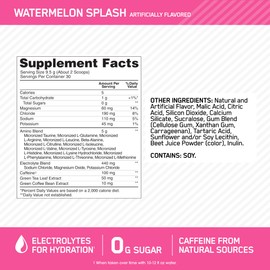 Optimum Nutrition Amino Energy Powder Plus Hydration, with BCAA, Electrolytes, and Caffeine, Watermelon Splash, 30 Servings (Packaging May Vary)