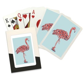 Lantern Press Flamingo, Flowers (52 Playing Cards, Poker Size Card Deck with Jokers)