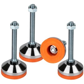MROUDELUO Heavy Duty Leveling feet,Leg Leveler 2.36" Dia Base,Adjustable Leveling feet M12 Thread, 1300 Lb Capacity,Capacity for Workbench, Machine, Cabinet, (D60xM12x100,4 Pack)