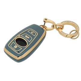 chyoekey for Subaru Key Fob Cover with Keychain Soft TPU Full Protection Car Key Case Cover Compatible with Forester CrossTrek Outback WRX Ascent BRZ Impreza Legacy (Blue)