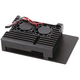 Active Heatsink Case PI4 Black | Development Board Enclosure / 19" Cabinet Shelves, 1 Piece - LT-4B02-F2