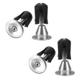 sourcing map 2 Pair Bike Handlebar End Plugs Aluminum Alloy Bar End Caps Expanding Locking Handlebar End Plugs for Most Bike MTB Road BMX Fixed Gear Bike, Silver