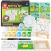 Arteza Kids Dinosaur Painting Kit, 4 Canvases, 3 x 3