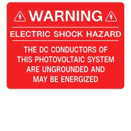CDXHOME 50 PCS Solar PV Safety Warning Photovoltaic System Labels,Electric Shock Hazard Stickers,UV Resistant Waterproof Labels