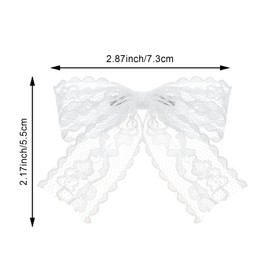 20 PCS White Lace Bow Hair Clips Metal alligator Bowknot clips for Teens Hollow Out Butterfly Hair Barrettes for Thin Thick Cute Hair Accessories for Women and Girls Bridal Cosplaying