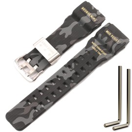 Resin strap Compatible with Casio G-Shock Master of G Mudmaster GG-1000 GWG-100 GSG-100 sport watch band (Camo Black)