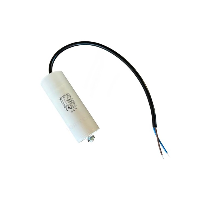 LORTECH Motor Capacitor 450V, 2µF to 50µF, Cable Connection (50µF,