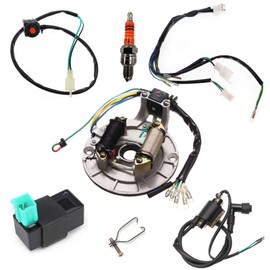 Arnés de cableado ATV de 110 cc chino ATV bobina de encendido CDI 2 bobinas magnéticas estator juego de placas para tao tao scooter, Pit Bike ATV 50 cc 70 cc 90 cc 110 cc 125 cc arnés de cableado de 4 tiempos