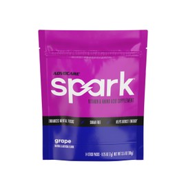AdvoCare AdvoCare Spark Vitamin & Amino Acid Supplement - Focus & Energy Drink Powder Mix with Vitamin A, B-6, C & E - Also Includes L-Carnitine & L-Tyrosine - Grape, 14 Stick Packs