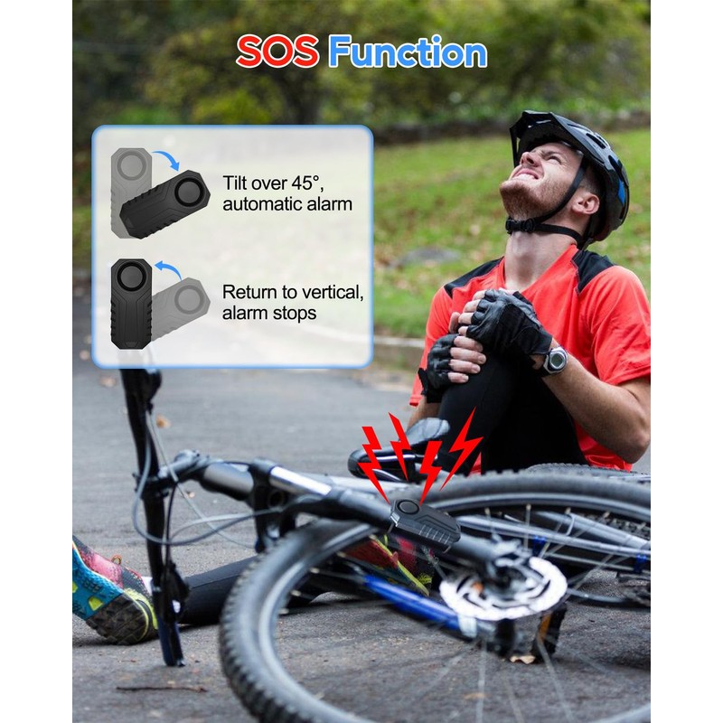 Cruxer Bike Alarm Remote Motion Sensor System, Motorcycle Alarm with