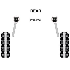 PSBushings 4 x Lexus LS400 (89-94) Rear Trailing Arm Front & Rear Axle Carrier Bush Kit