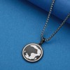 Chereda 316L Stainless Steel Engraved Grizzley Polar Bear Pendant Necklace