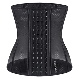 Burvogue Women's Waist Cincher Corset, Shaper Belt, Tummy Control, Breathable Elastic, Black-Steel 9 pcs (Mesh),