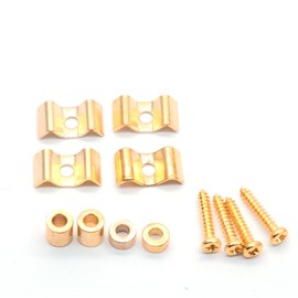 harpfeas 4PCS Metal Vintage Style Guitar String Trees Guides Retainers for Fender Strat or Tele Style Electric Guitar (Gold)