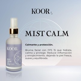MIST CALM Bruma Facial Calmante con FPS 15 | 50 ml | Con caléndula, arroz, sábila, niacinamida y ácido hialurónico | Hidratación ligera, frescura inmediata y protección diaria