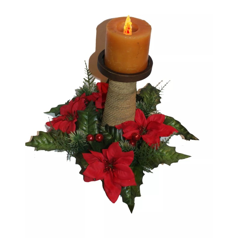 Country Silk Deluxe 12" Christmas Candle Ring for 4.5" Pillar