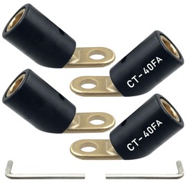 2PK CT-40FA Welding Terminal Connector, Welding Lug Connector Adapter, Terminal Lug for Lenco Style LC-40 LC-40HD Male Leads Connectors, 17/32" Stud Hole, Angle 45°, 08030