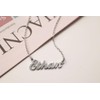 GR35Z9 Brat Name Necklace Silver Initial Pendant Necklace Dainty Jewelry