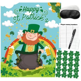 PINGAMOO St Patricks Day Games, Pin The Shamrocks on The Leprechauns, St Patrick's Games for Kids Classroom 20 PCS School Activities for Boys Girls Kids