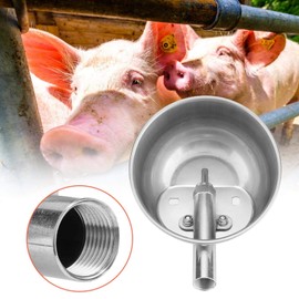 Zerodis Stainless Steel Pig Drinking Water Bowl, Piglet Automatic Drinking Fountain Feeder Equipment