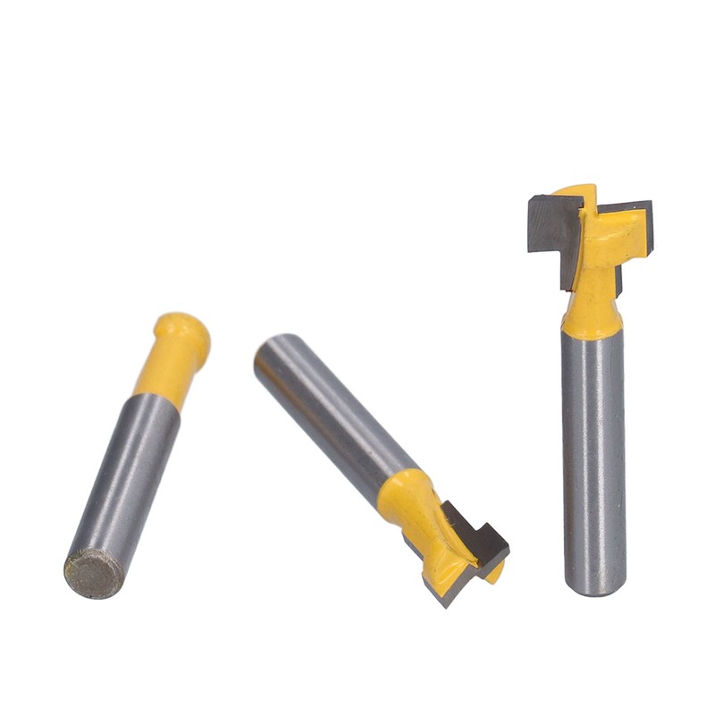 3Pcs Keyhole Router Bits Set 1/4in Shank T Slot Routers