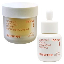 Innisfree Vitamin C Capsule Moisture Cream 50mL+Black Tea Youth Enhancing Ampoule 30mL / 이니스프리 비타민C 캡슐 수분크림 50mL+블랙티 유스 인핸싱 앰플 30mL