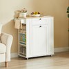 Rolling Kitchen Island with Trash Can Cabinet, 6-Tier Spice Rack,