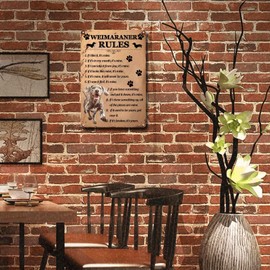 Ymyoo Metal Sign Tin Sign Vintage Wall Art Weimaraner Rules Metal Sign for Bar 8×12 Inches