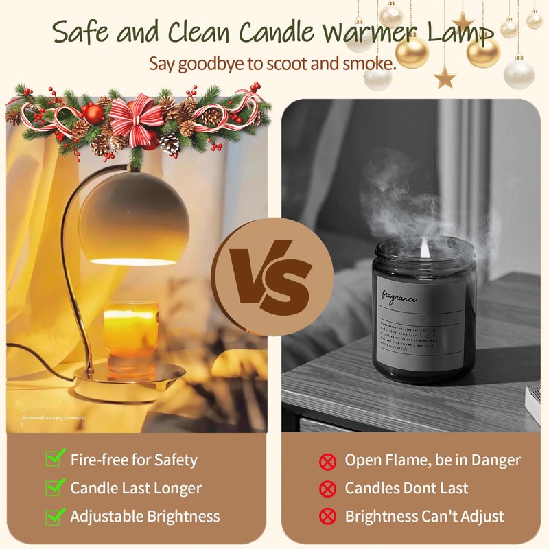WARMCITY Modern Candle Warmer Lamp, Wide Base Candle Warming Lamp