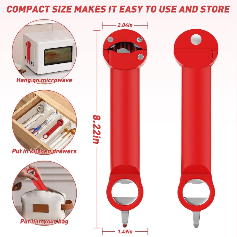 Banyaa Jar Opener Bottle Opener for Seniors with Arthritis, Multi