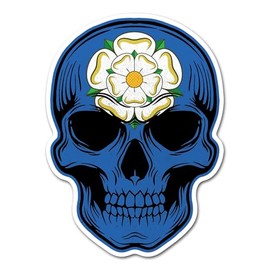 2 x 10cm Yorkshire Skull Stickers - County GB British Flag Travel Holiday Pirate Funny Girls Boys Men Women Scrapbook Sticker #82488