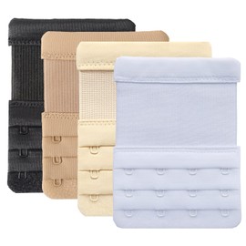 YARBAR Bra Extender 4 Hook, Elastic Bra Strap Extenders (4 Pieces, 4 Hook 3/4 inch Spacing)