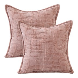 Artoid Mode Korallenrosa Leinen Optik Modern Kissenbezüge 2er Set, 45x45 cm Saisonnal Sofakissen Zierkissenbezug Cushion Cover Couch Schlafzimmer Deko