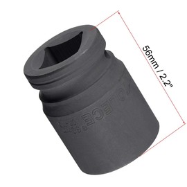 TA-VIGOR 12-Point Deep Impact Socket, 3/4-Inch Drive 30mm Metric Spindle Axle Nut Socket Driver Wrench, Durable CR-MO Steel 56mm Length Nut Impact Socket for Auto Repair Easy Removal