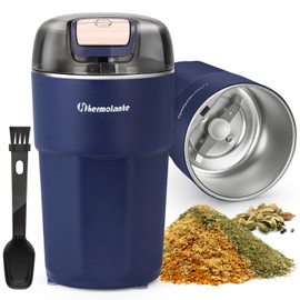 Hermolante Herb Spice Grinder, One-key Electric Grinder with 304 Stainless Steel Blades and Cleaning Brush, Electric Grinders for Herb, Spices, Coffee, Nuts, Seeds,etc.