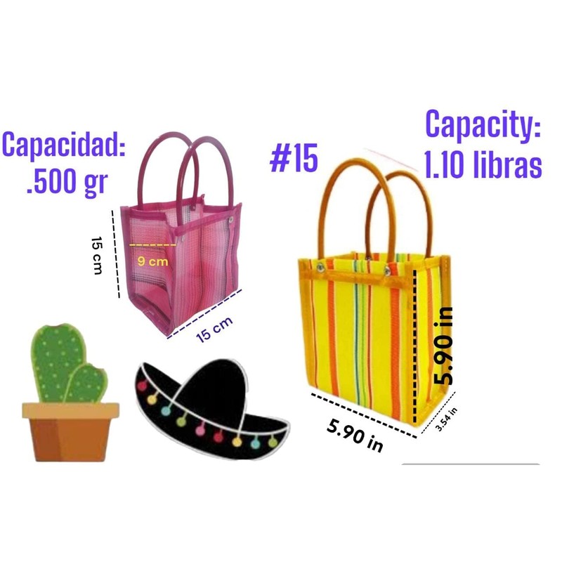 10 Bolsas de plastico para dulceros plegables lavables reutilizables bolsitas