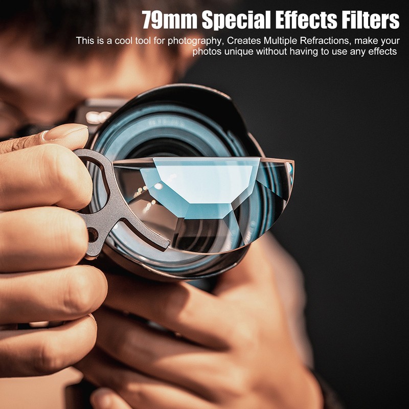 79mm Handheld Subtle Kaleidoscope Prism Semicircular Glass Filter Special Effects