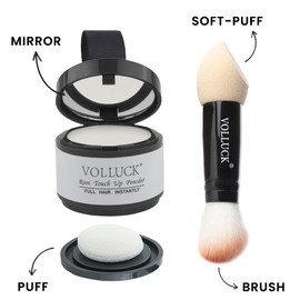 Root Touch Up Hair Powder, Instantly Gray Hair Root Cover Up Hairline Powder, Hair Concealer For Women and Men(Gray) (A-White, 2PC)