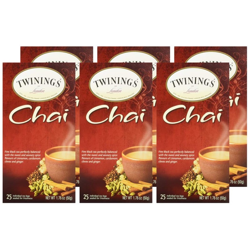 Twinings Chai, 25 Count (Pack of 6)