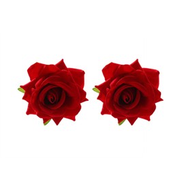 Boho Fabric Rose Flower Stud Earring for Women,Colorful Resin Floral Earrings Statement Y2K Aesthetics Earring Summer Beach Vacation Jewelry, Large, Acrylic, No Gemstone