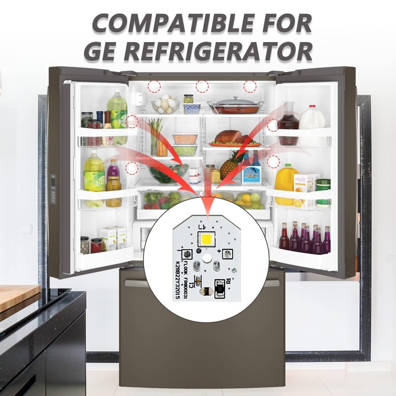 WISINY WR55X11132 WR55X25754 led Light Board Compatible for GE Refrigerator