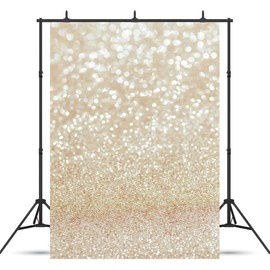 WOLADA 5x7FT Bokeh Backdrop Glitter Backdrop Gold Photo Backdrop Gold Glitter Backdrop Bokeh Backdrops for Photography Newborn Baby Portrait Birthday Party Backdrop Studio Props 11791