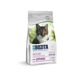Bozita Hair & Skin Wheat Free Salmon | 400 g | Complete Food for Adult Cats | Especially Suitable for Cats with Long Fur and Cats | Balanced Mineral Content